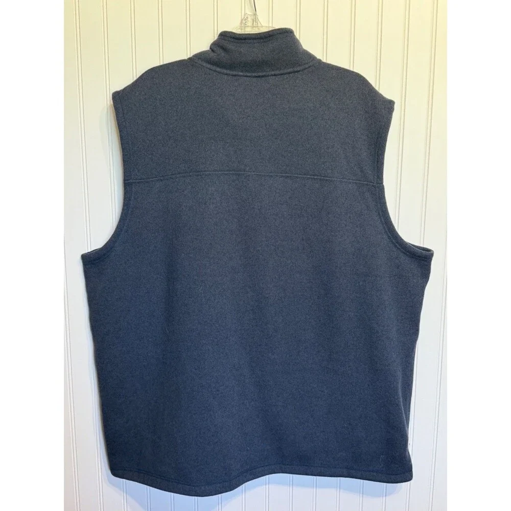 The North Face Men’s Navy Sweater Fleece Vest Full Zip Embroidered Logo 3XL NWT